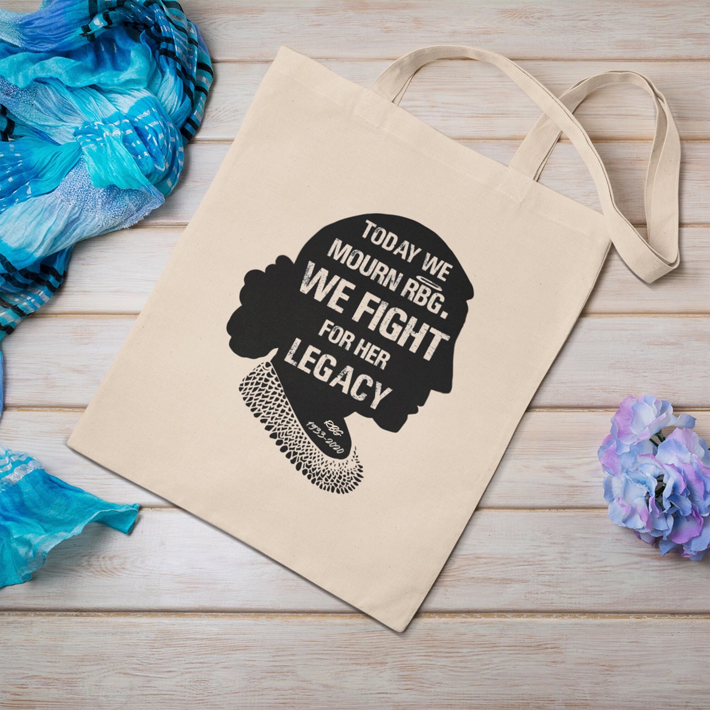 Ruth Bader Ginsburg Quote Tote Bag Today We Mourn RBG We Fight For Her Legacy - Reusable Cotton Bag Natural Canvas 12oz - Notorious Gift