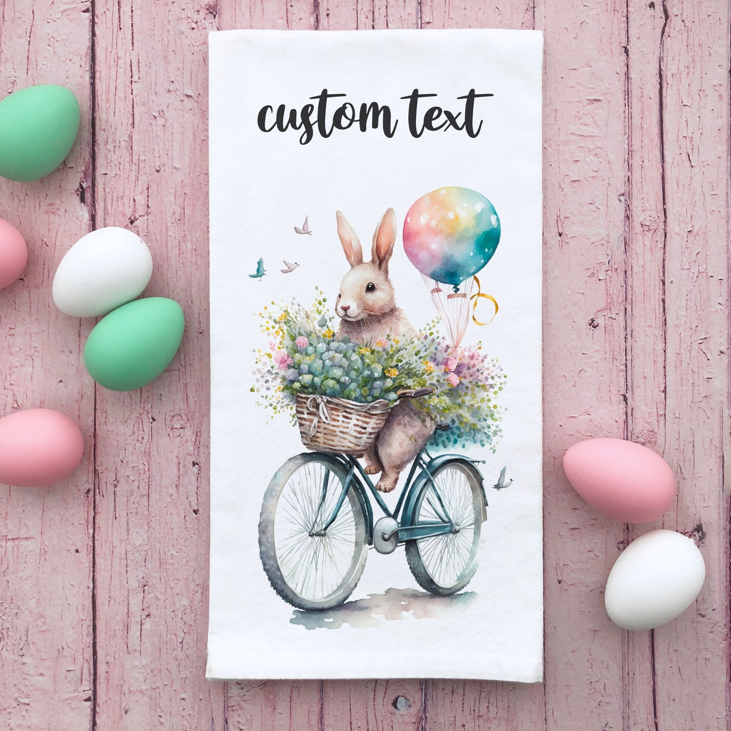 Easter Bunny Personalized Kitchen Towel, Easter Kitchen Decor, Custom Easter Bunny Kitchen Towel, Customized Easter Gift, Flour Sack Towel
