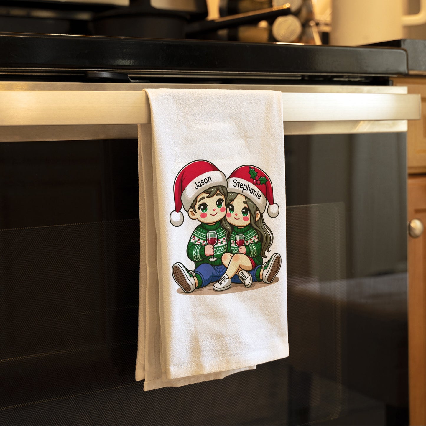 Couple Personalized Custom Towel, Christmas Gift For Husband Wife, Anniversary, Personalized Christmas Gift
