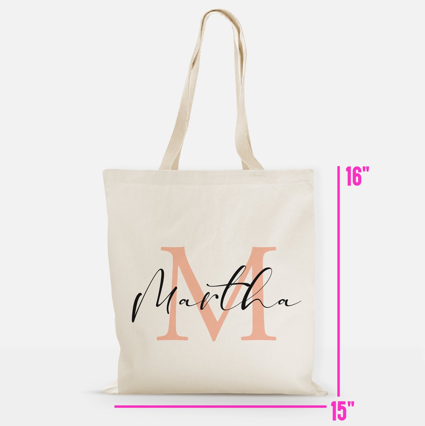 Personalized Monogram Tote Bag - Custom Tote - Name Tote - Name Initial Bag - Personalized Shopper Tote - Bridesmaid Gift - Wedding Gift