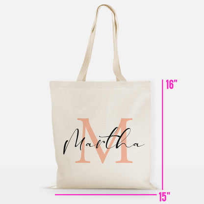 Personalized Monogram Tote Bag - Custom Tote - Name Tote - Name Initial Bag - Personalized Shopper Tote - Bridesmaid Gift - Wedding Gift
