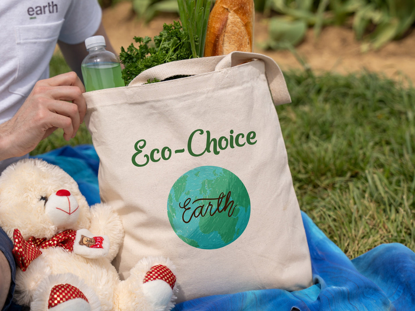 Custom Eco-Friendly Cotton Canvas Tote Bag - Full-Color Print - 15x16 inches  Sustainable 12oz Bag Personalized Logos, Photos, Text