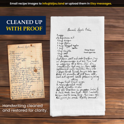 Personalized Handwritten Family Recipe Tea Towel - Mother's Day Gift Idea
