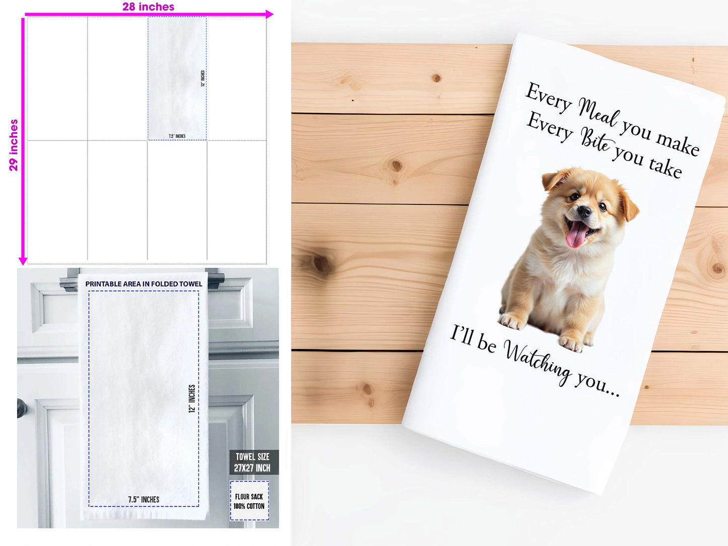 Personalized Pet Kitchen Towel, Personalized Dog Towel, Custom Pet Towel Every Meal You Make Every Bite - Funny Personalized Pet Lover Gift