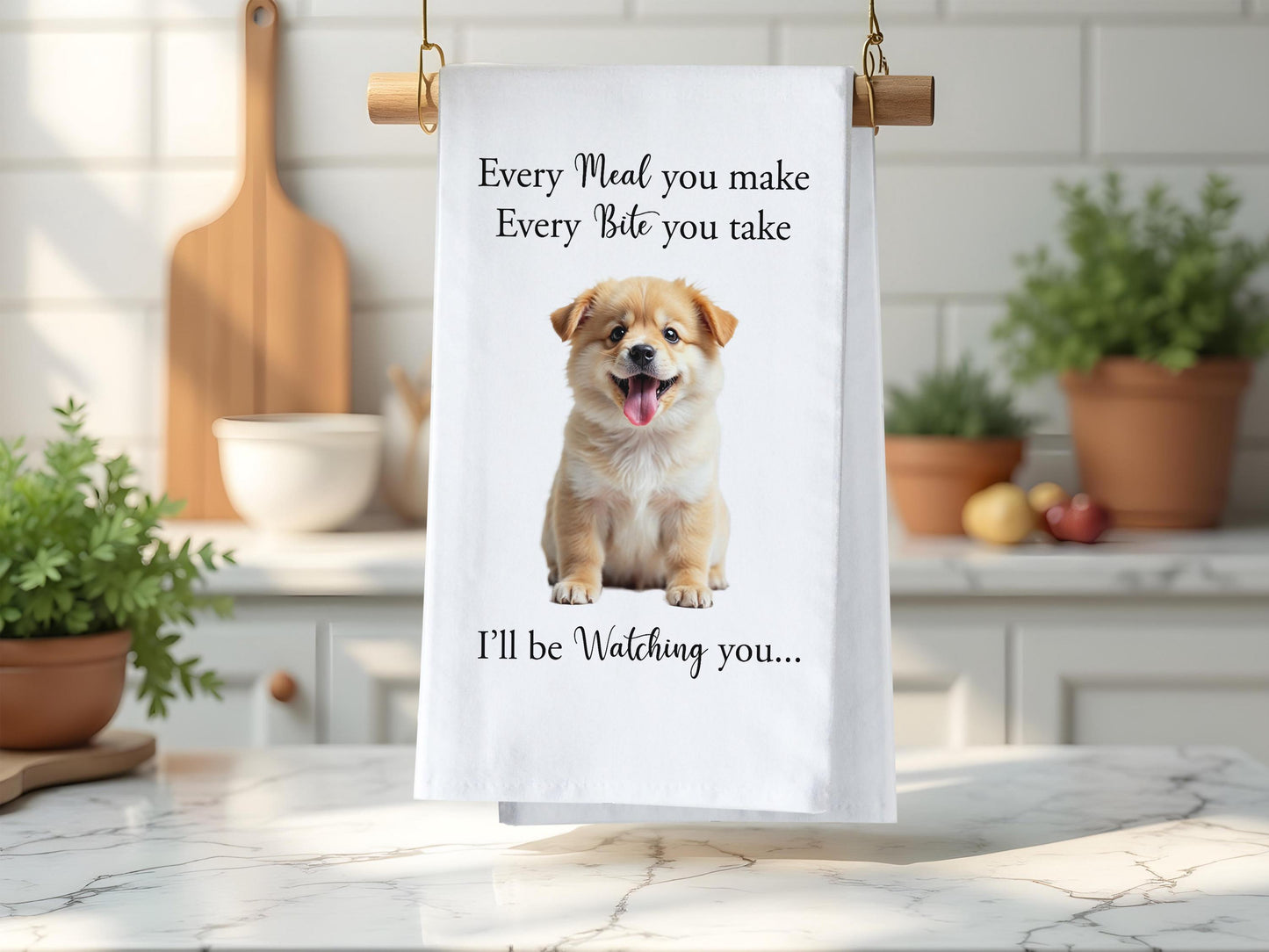Personalized Pet Kitchen Towel, Personalized Dog Towel, Custom Pet Towel Every Meal You Make Every Bite - Funny Personalized Pet Lover Gift