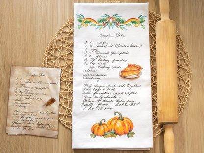 Personalized Handwritten Family Recipe Tea Towel - Mother's Day Gift Idea