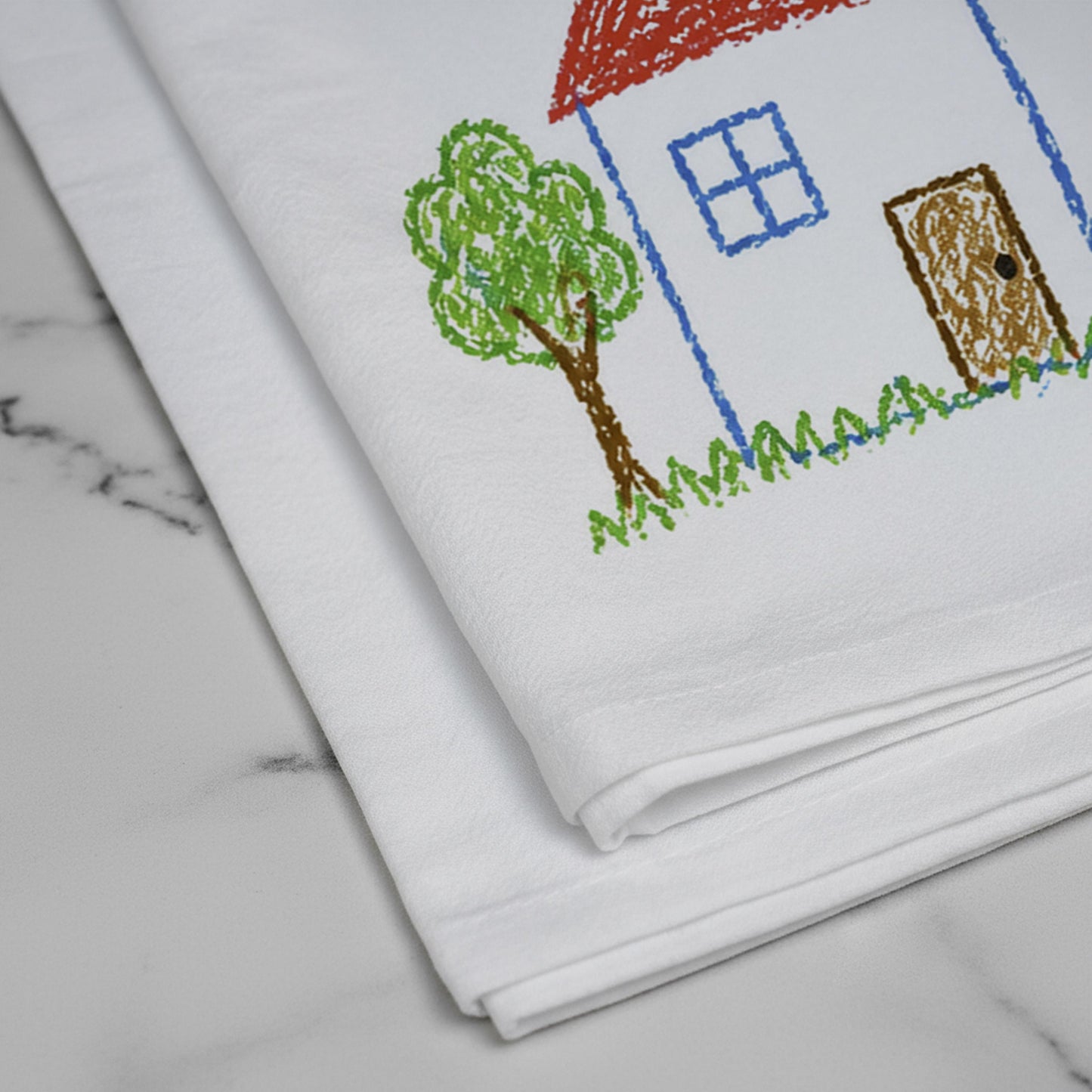 Personalized Child's Drawing Kitchen Tea Towel