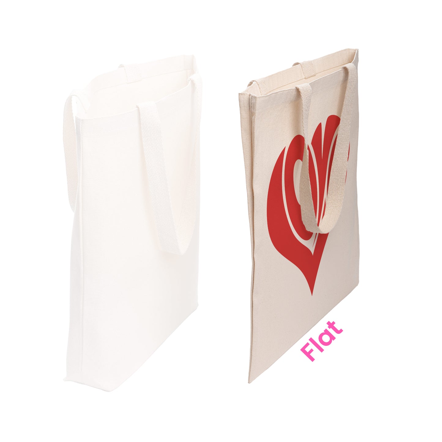 Love Cotton Canvas Tote Bag - Valentine's Day Gift - Reusable Eco-Friendly Durable Bag - Red Love Heart Design