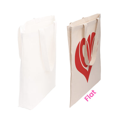 Love Cotton Canvas Tote Bag - Valentine's Day Gift - Reusable Eco-Friendly Durable Bag - Red Love Heart Design