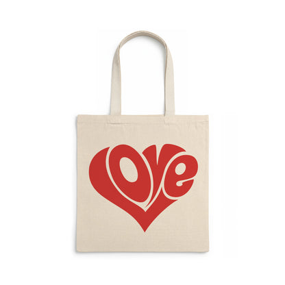 Love Cotton Canvas Tote Bag Valentines Day - eco-friendly cotton canvas tote bag