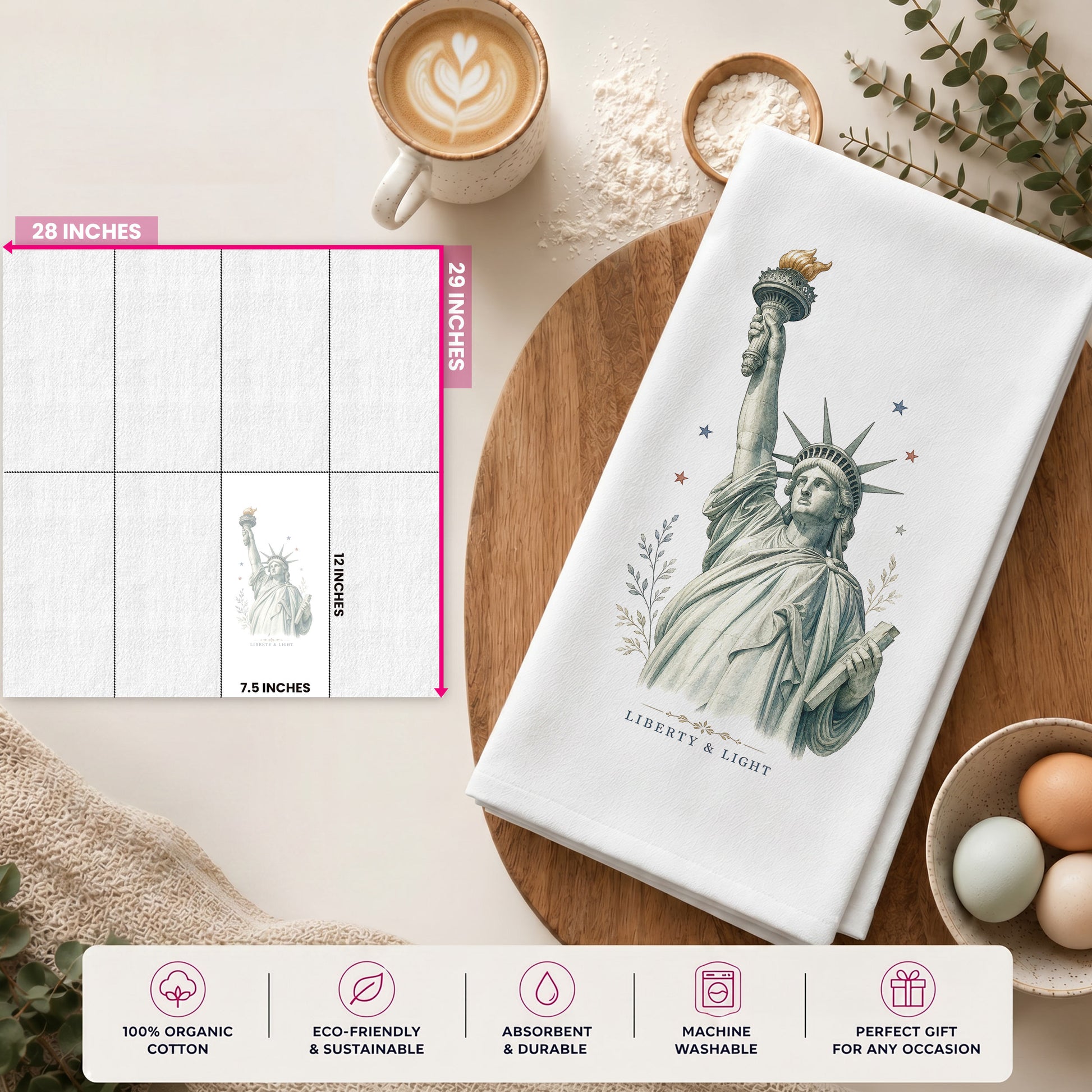 Liberty and Light tea towel package options
