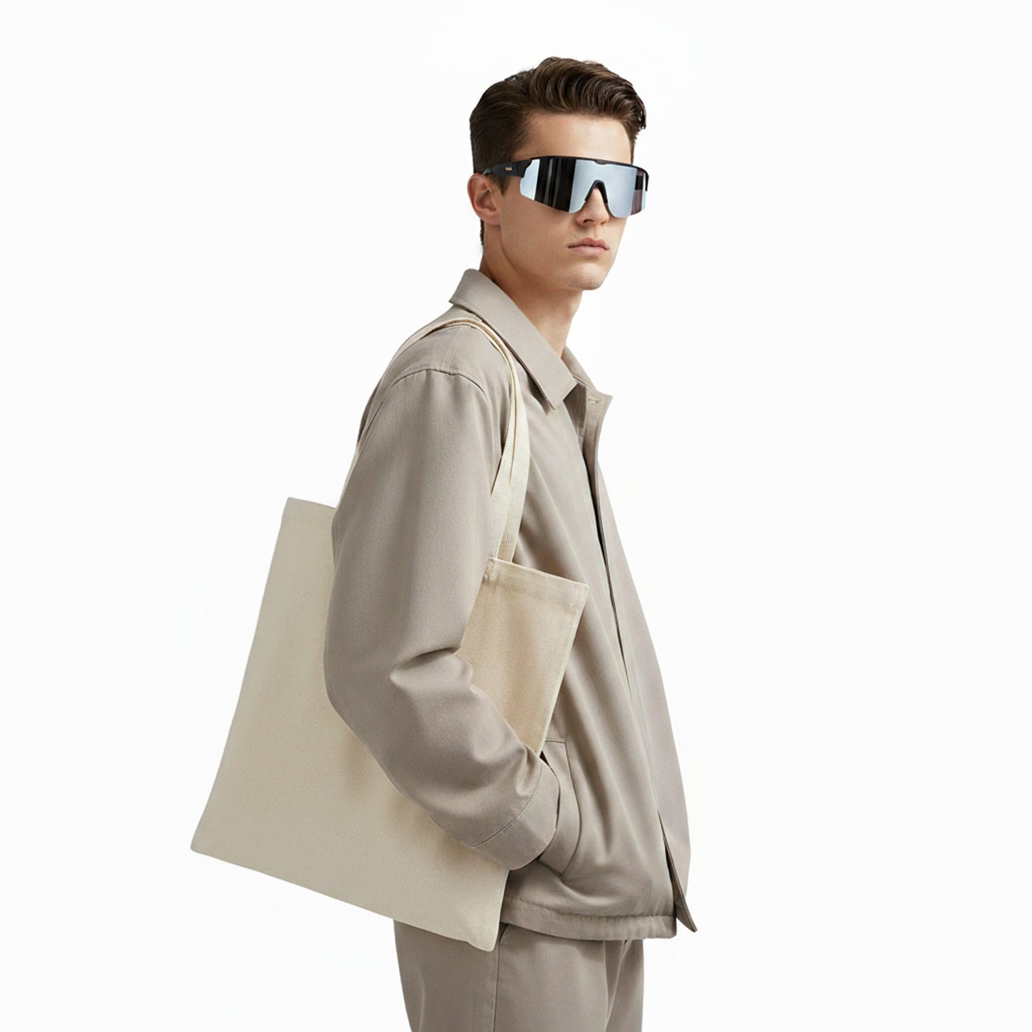 10 Custom Tote Bags, 1-Side Print, 12oz Canvas Cotton, 15x16 inches