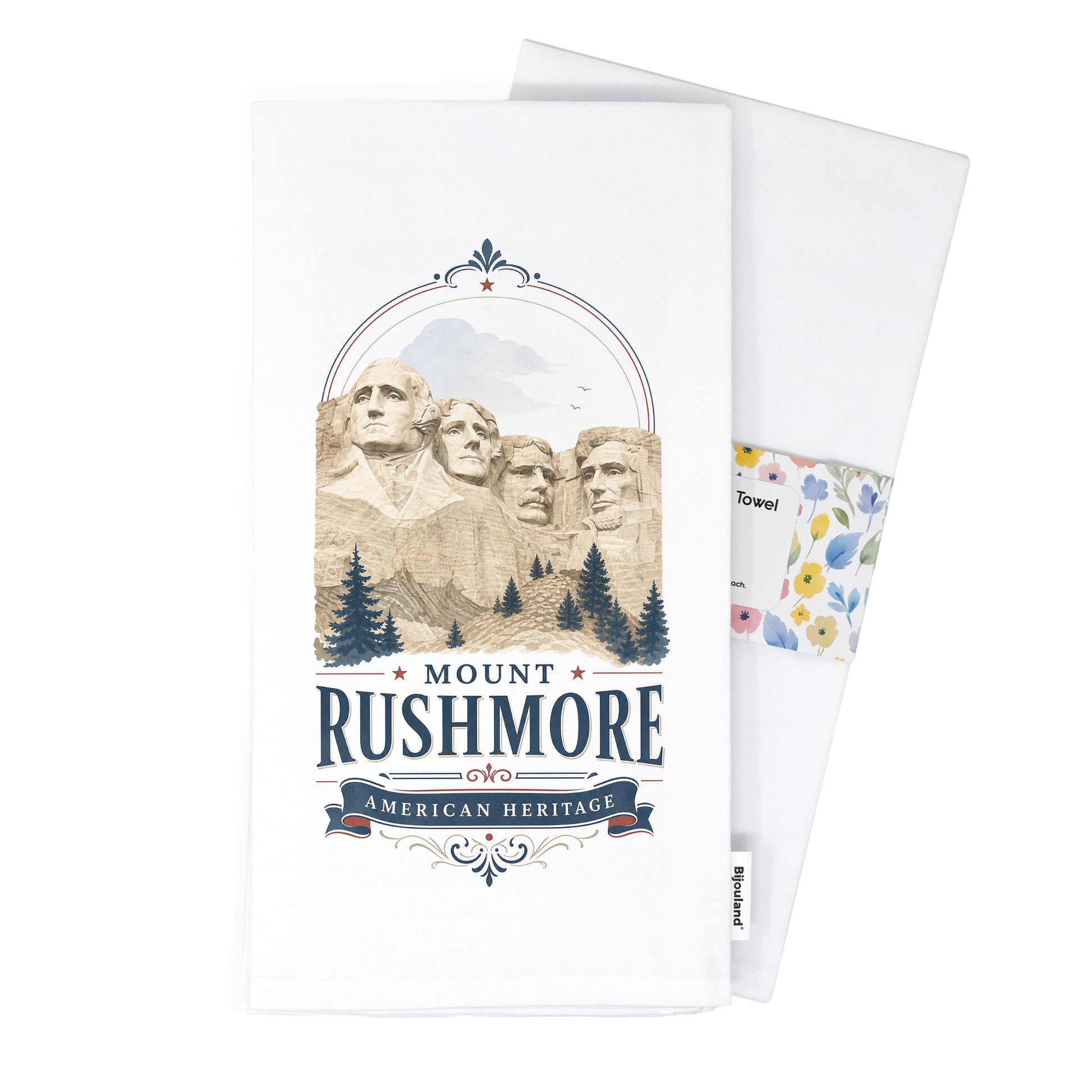 Mount Rushmore Heritage Tea Towel with belly band packaging