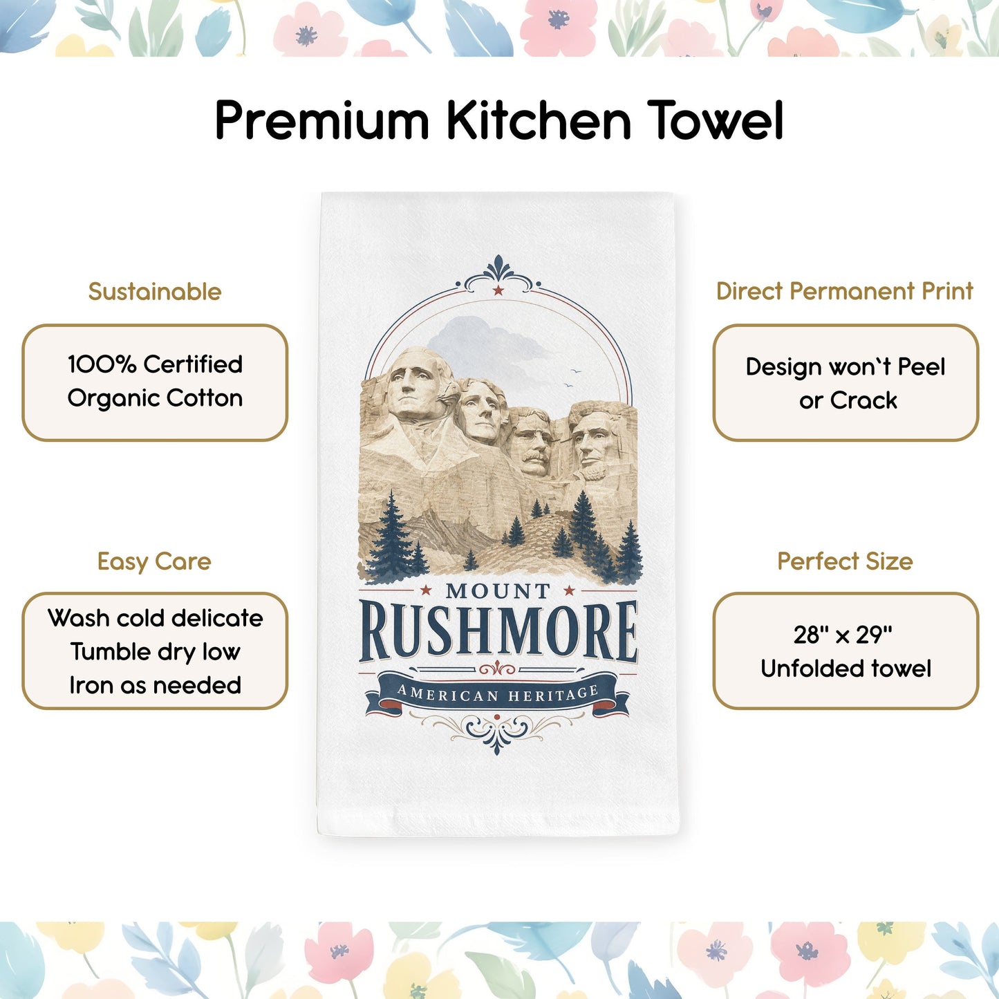 Mount Rushmore Heritage Tea Towel product benefits
