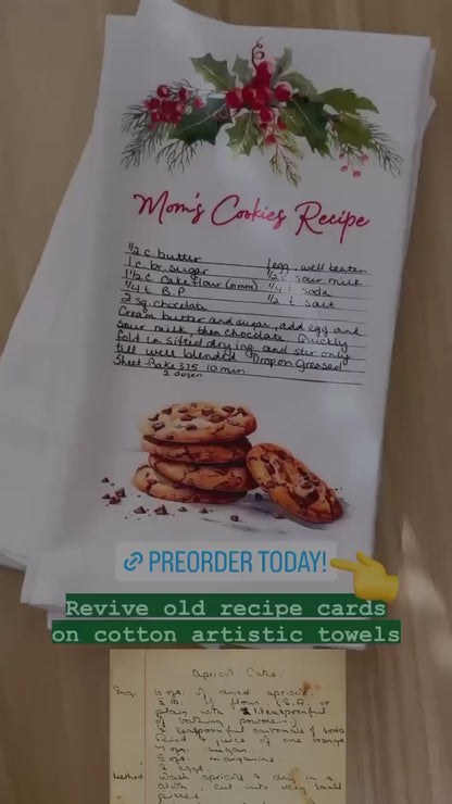 Personalized Handwritten Family Recipe Tea Towel - Mother's Day Gift Idea