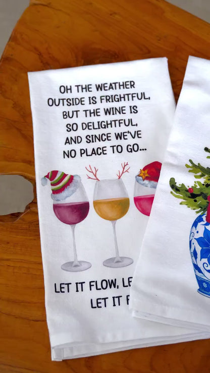 Snowman Christmas Kitchen Towel: Organic Cotton Holiday Decor