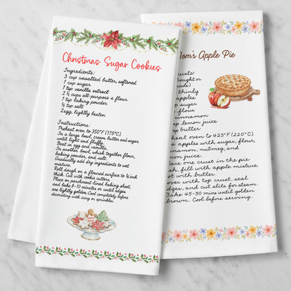Personalized Recipe Kitchen Towel - Premium Organic Cotton