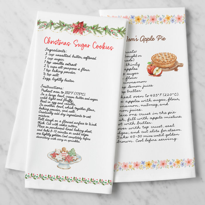 Personalized Recipe Kitchen Towel - organic cotton flour sack kitchen towel