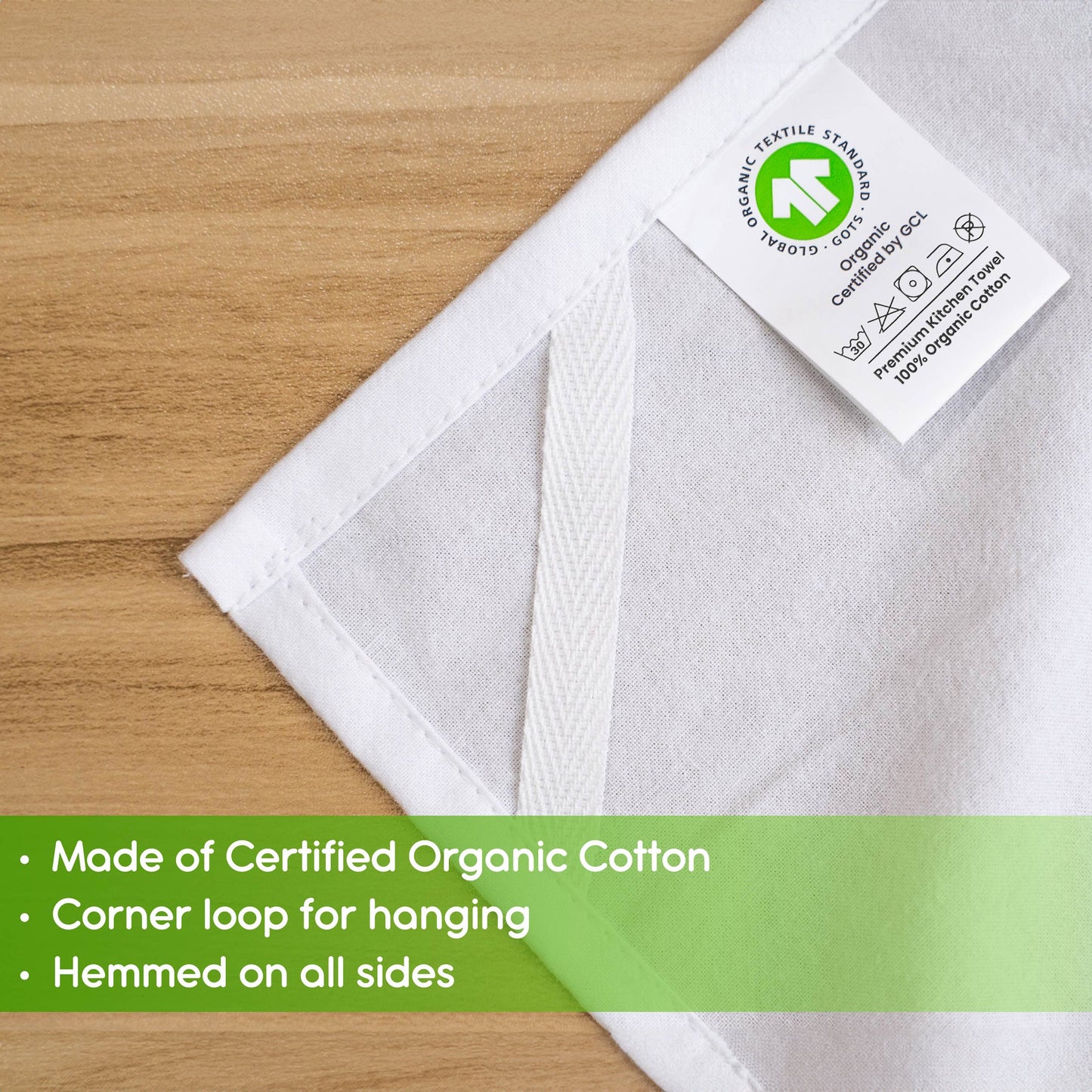 Premium flour sack organic cotton tea towel details