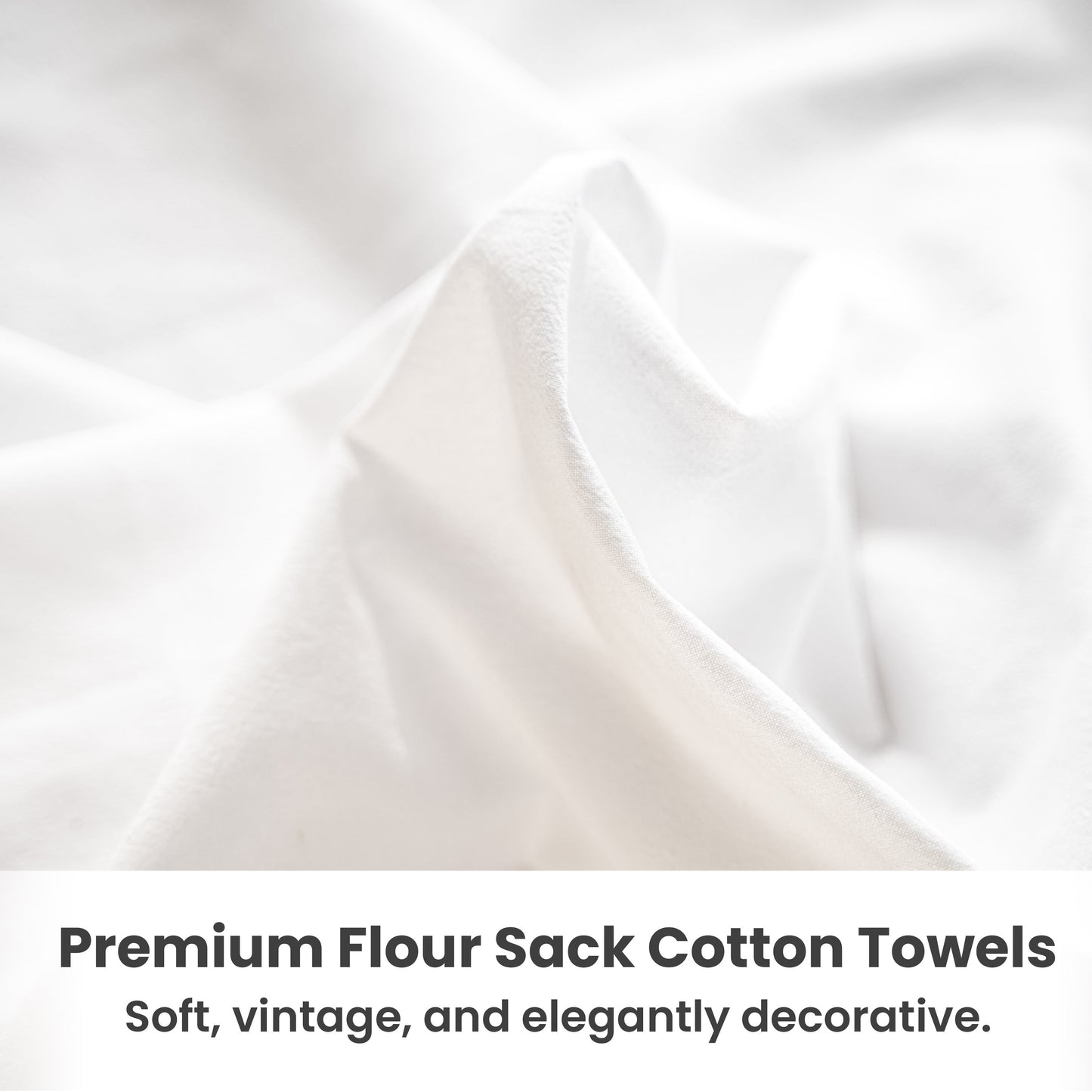Soft white flour sack organic cotton towel texture detail
