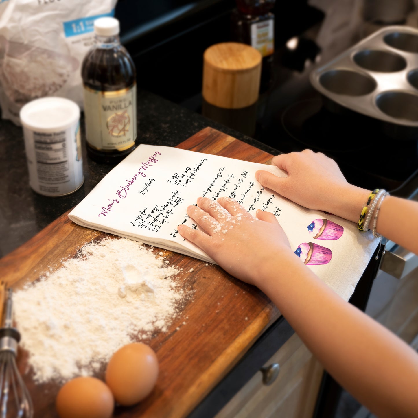 Personalized Recipe Kitchen Towel - Flour Sack Cotton