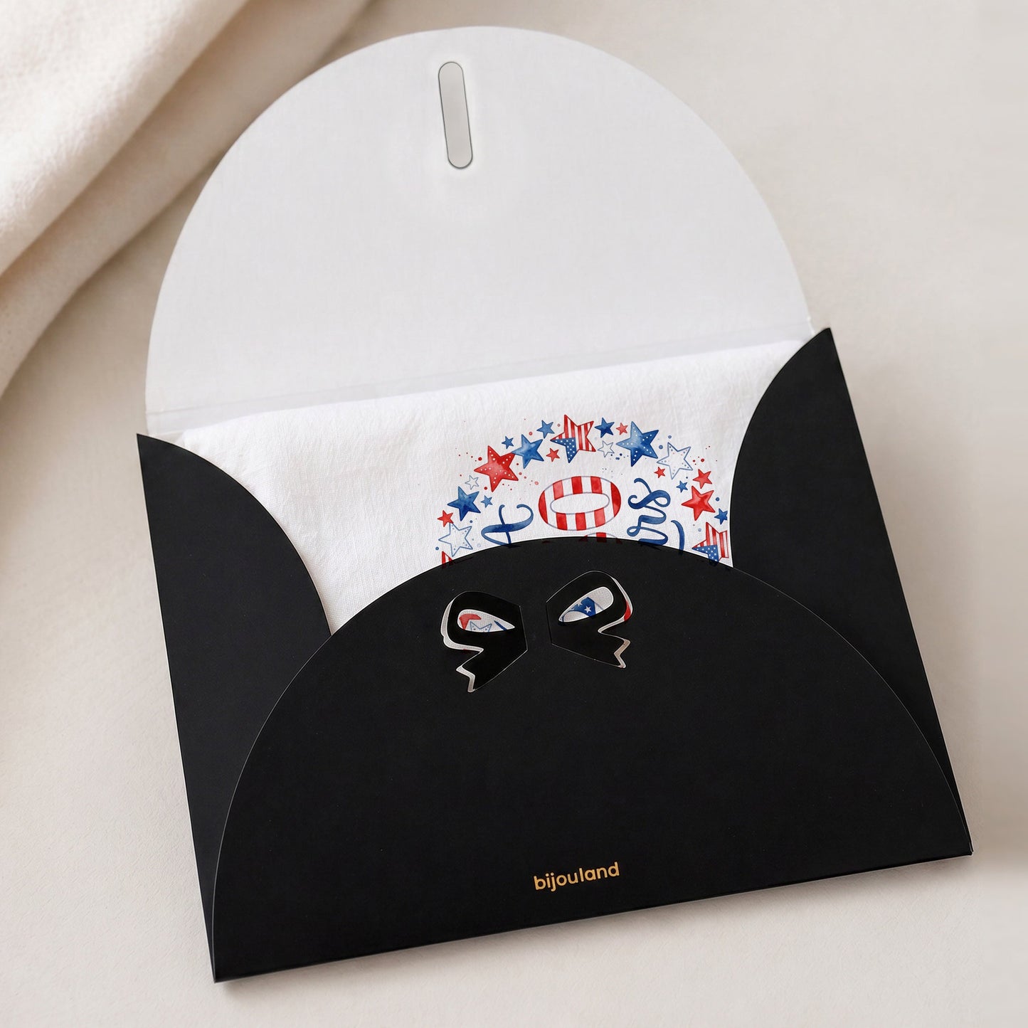USA 250 Years Stars tea towel with gift envelope packaging option
