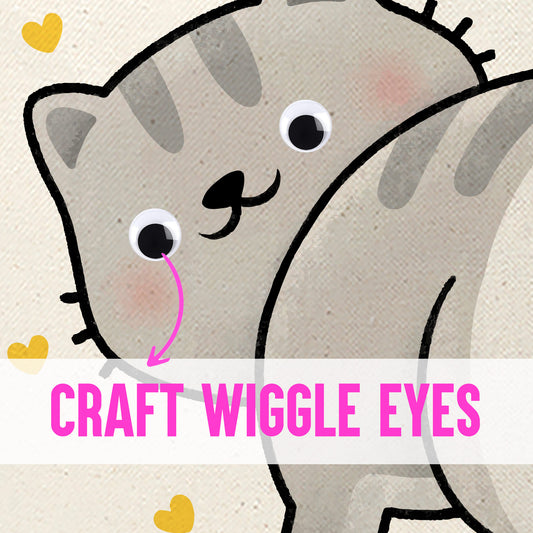 Funny Cat Tote Bag with Wiggle Eyes & Wool Balls