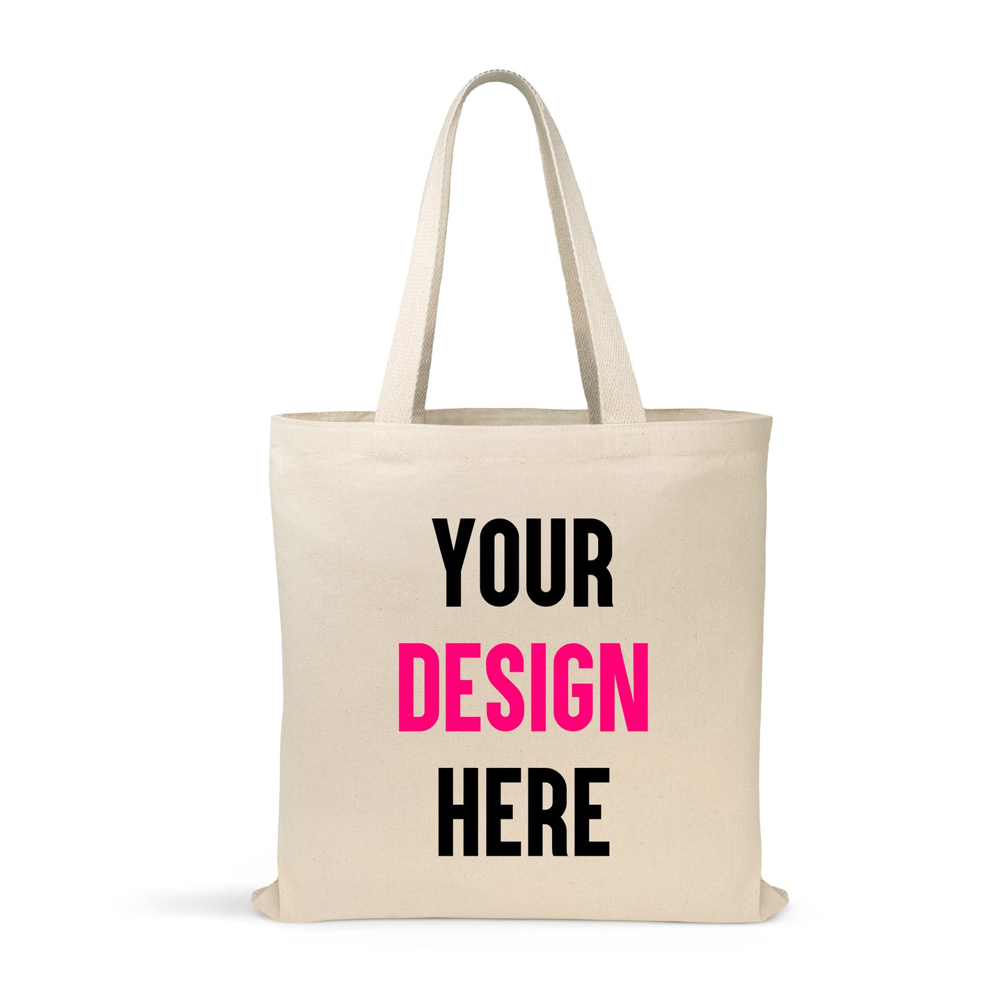 10 Custom Tote Bags, 1-Side Print, 12oz Canvas Cotton, 15x16 inches