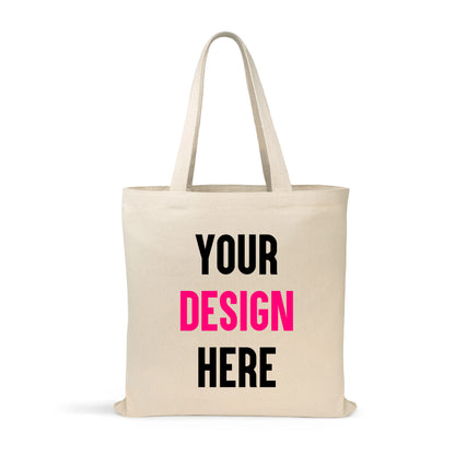 10 Custom Tote Bags, 1-Side Print, 12oz Canvas Cotton, 15x16 inches