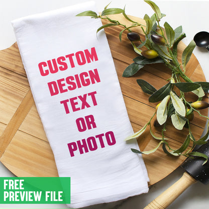 Personalized Custom Kitchen Towel Flour Sack 100% Cotton