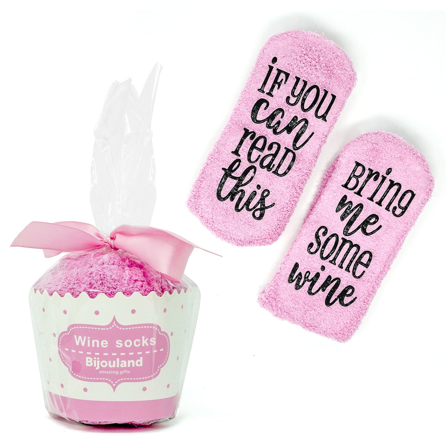 Bring Me Some Winе Socks - Gift for Mother’s Day With Cute Cupcake Package