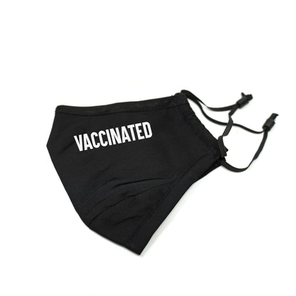 Vaccinated Cotton Face Mask with Nose Wire and Filter Pocket, Washable with Adjustable Ear loops - 2 Filters Included