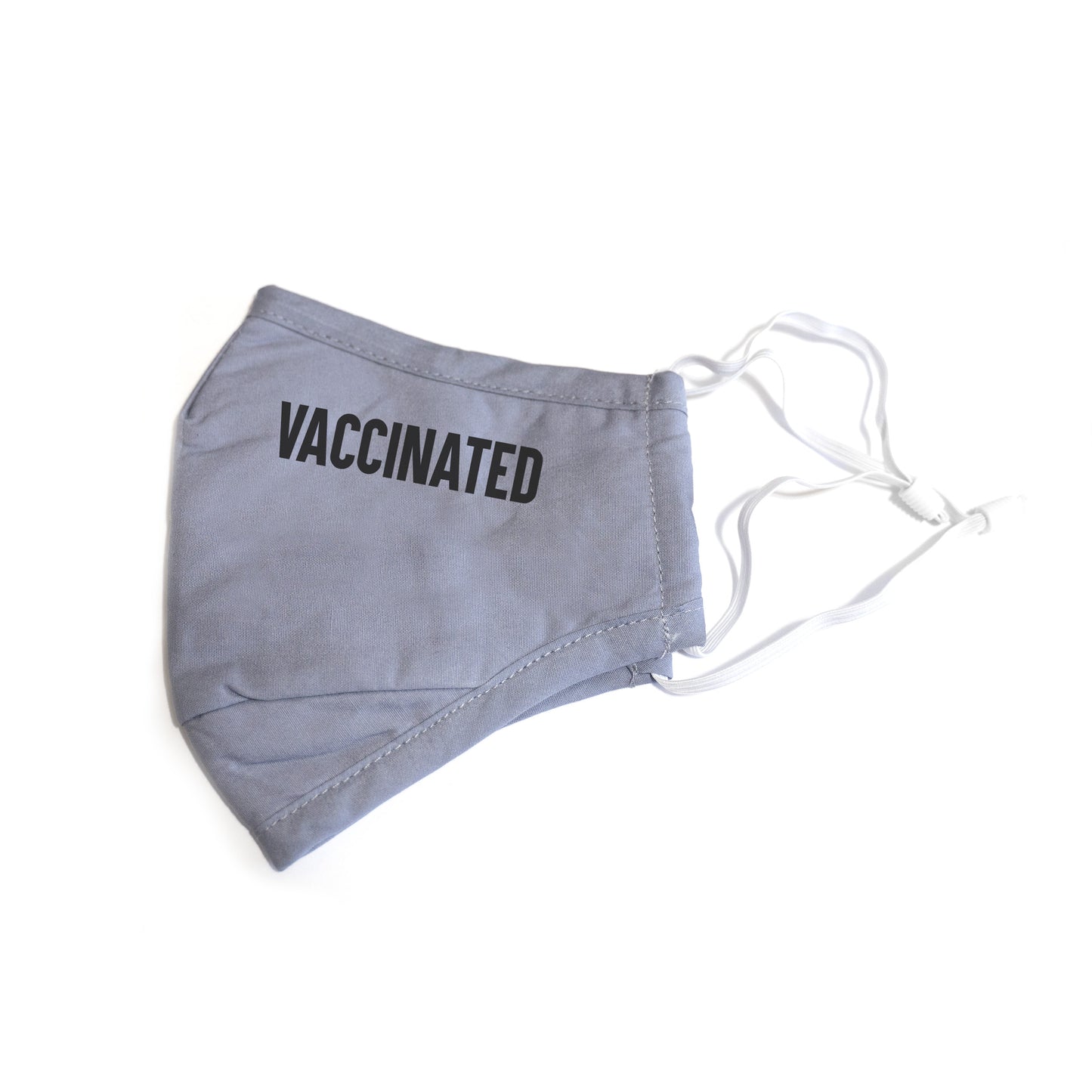 Vaccinated Cotton Face Mask with Nose Wire and Filter Pocket, Washable with Adjustable Ear loops - 2 Filters Included