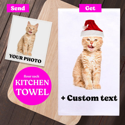 Custom Pet Towels, Customized Kitchen Towels with any photos and text, personalized towels for Dog Cat Lovers, Personalized Pet Gift