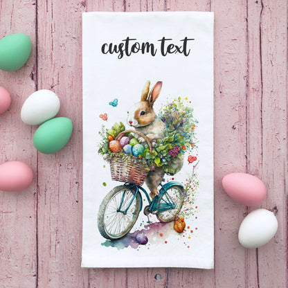 Easter Bunny Personalized Flour Sack Cotton Kitchen Towel