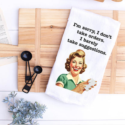 Retro Vintage Kitchen Towel, Funny Kitchen Towel, Poster Vintage Kitchen Towel with Funny Quote, Funny Flour Sack dish towel, Kitchen Decor
