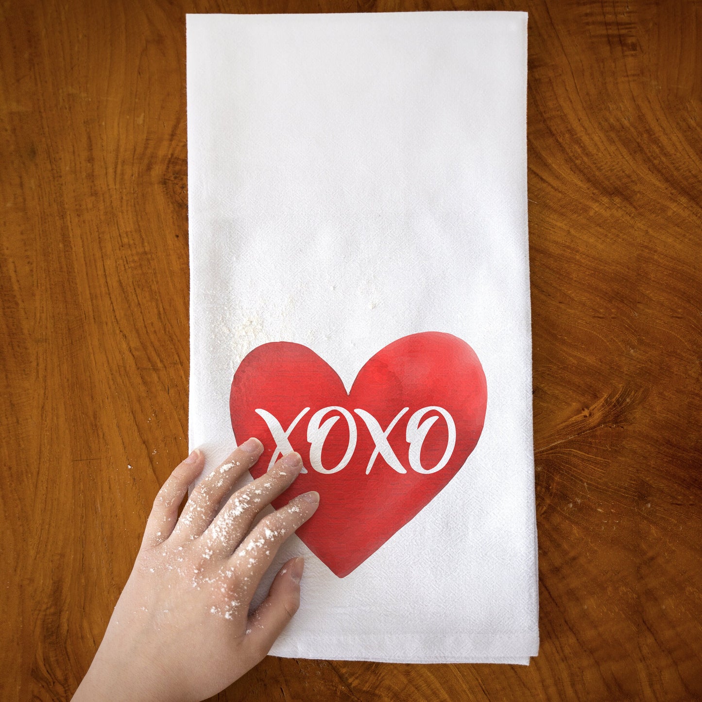 Valentines Day Kitchen Towel, XOXO Decor Towel, Valentine Decor Flour Sack Kitchen Towel, Heart  Print Kitchen Decor