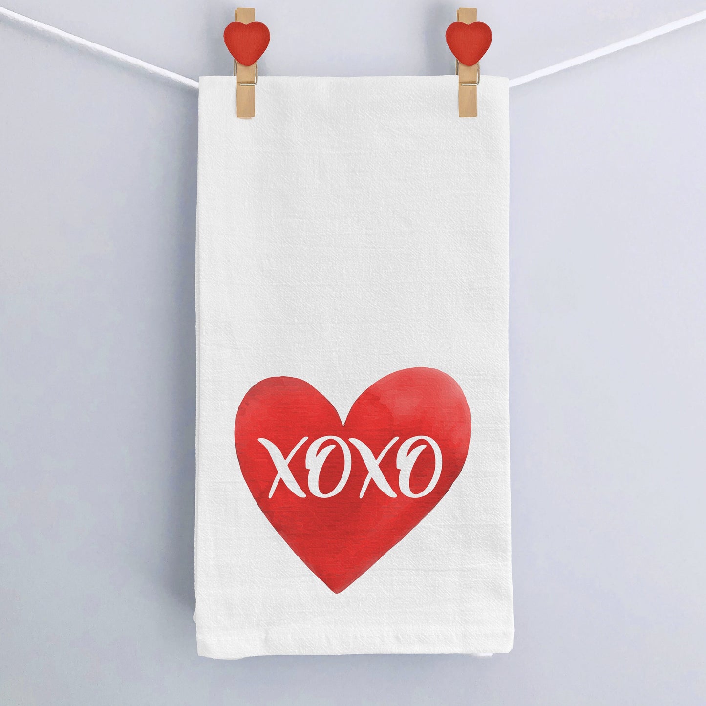 Valentines Day Kitchen Towel, XOXO Decor Towel, Valentine Decor Flour Sack Kitchen Towel, Heart  Print Kitchen Decor