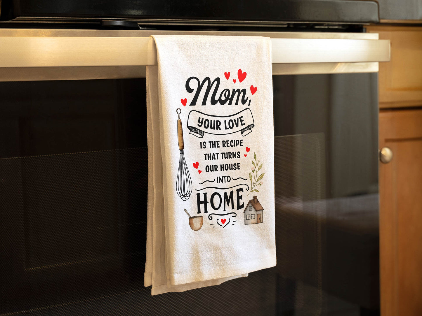 Mom Love Recipe Kitchen Towel - Heartwarming Home Decor